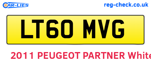 LT60MVG are the vehicle registration plates.