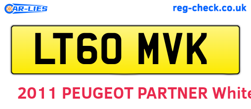 LT60MVK are the vehicle registration plates.