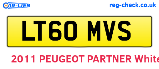 LT60MVS are the vehicle registration plates.