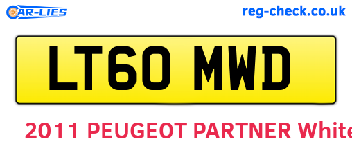 LT60MWD are the vehicle registration plates.