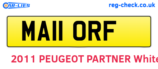 MA11ORF are the vehicle registration plates.