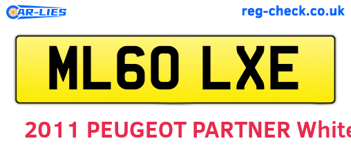 ML60LXE are the vehicle registration plates.