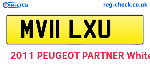 MV11LXU are the vehicle registration plates.