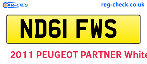 ND61FWS are the vehicle registration plates.