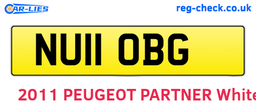 NU11OBG are the vehicle registration plates.