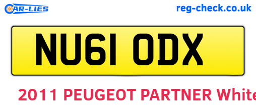NU61ODX are the vehicle registration plates.