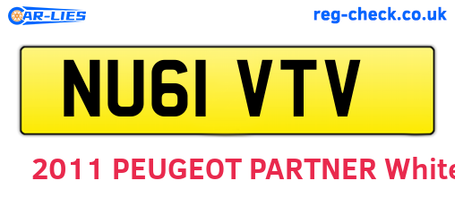NU61VTV are the vehicle registration plates.
