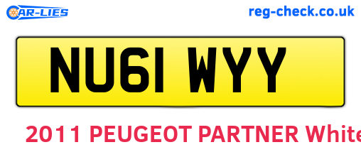 NU61WYY are the vehicle registration plates.