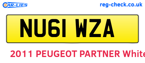 NU61WZA are the vehicle registration plates.