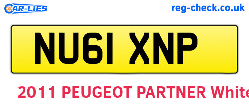 NU61XNP are the vehicle registration plates.