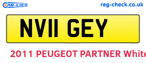 NV11GEY are the vehicle registration plates.