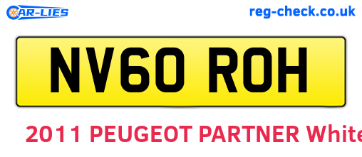 NV60ROH are the vehicle registration plates.