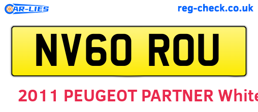 NV60ROU are the vehicle registration plates.