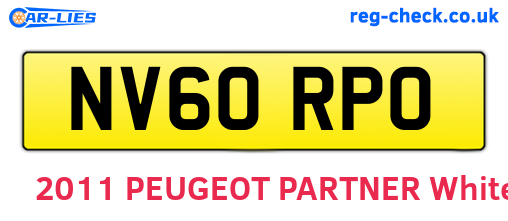 NV60RPO are the vehicle registration plates.