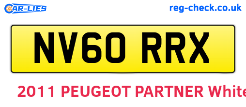 NV60RRX are the vehicle registration plates.