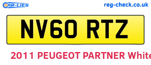 NV60RTZ are the vehicle registration plates.