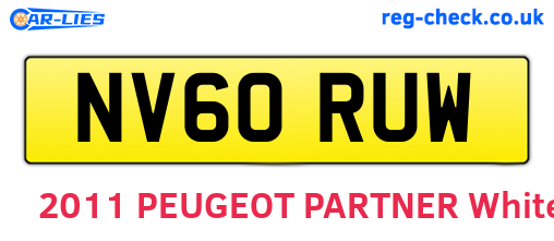 NV60RUW are the vehicle registration plates.
