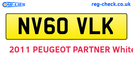 NV60VLK are the vehicle registration plates.