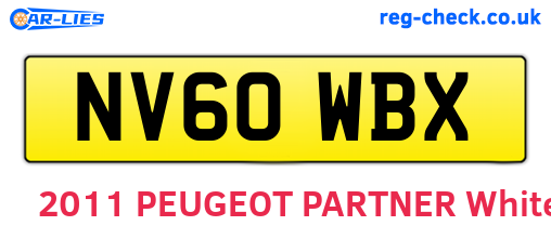 NV60WBX are the vehicle registration plates.