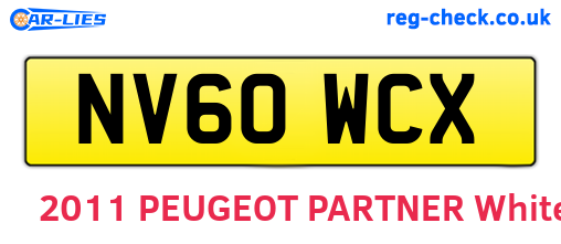 NV60WCX are the vehicle registration plates.