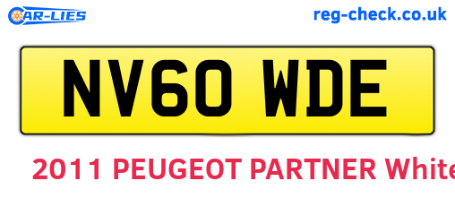 NV60WDE are the vehicle registration plates.