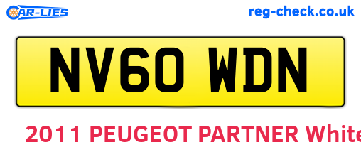 NV60WDN are the vehicle registration plates.
