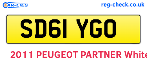 SD61YGO are the vehicle registration plates.