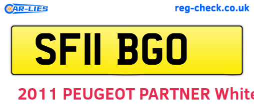 SF11BGO are the vehicle registration plates.
