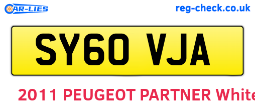 SY60VJA are the vehicle registration plates.