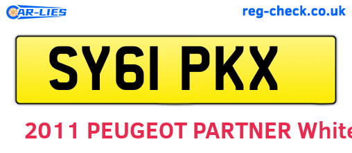 SY61PKX are the vehicle registration plates.