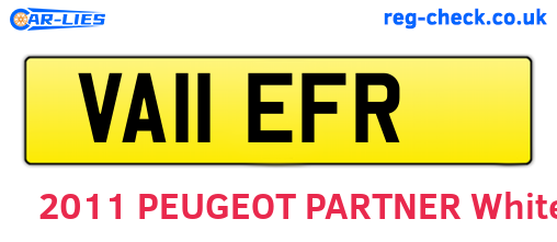 VA11EFR are the vehicle registration plates.