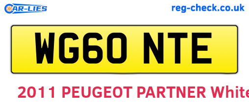 WG60NTE are the vehicle registration plates.