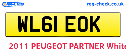 WL61EOK are the vehicle registration plates.