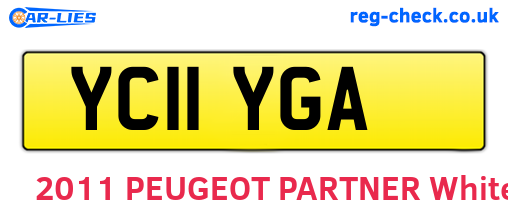YC11YGA are the vehicle registration plates.