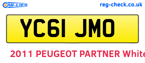 YC61JMO are the vehicle registration plates.
