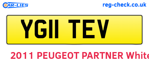 YG11TEV are the vehicle registration plates.