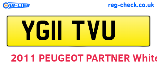 YG11TVU are the vehicle registration plates.