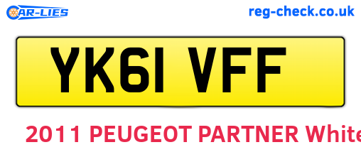 YK61VFF are the vehicle registration plates.