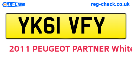YK61VFY are the vehicle registration plates.