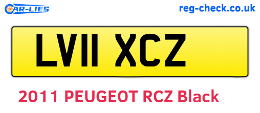 LV11XCZ are the vehicle registration plates.