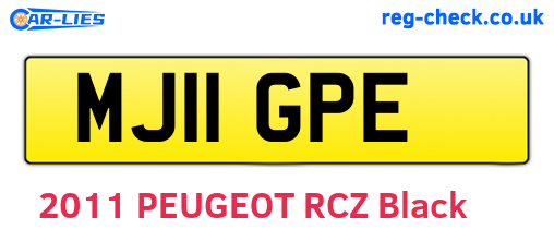 MJ11GPE are the vehicle registration plates.