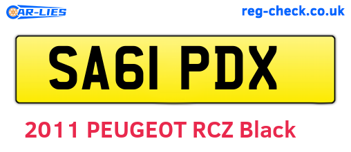 SA61PDX are the vehicle registration plates.