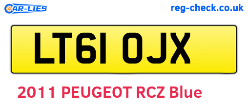 LT61OJX are the vehicle registration plates.