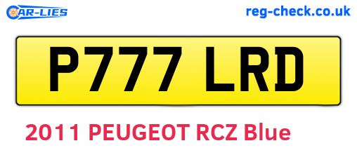 P777LRD are the vehicle registration plates.