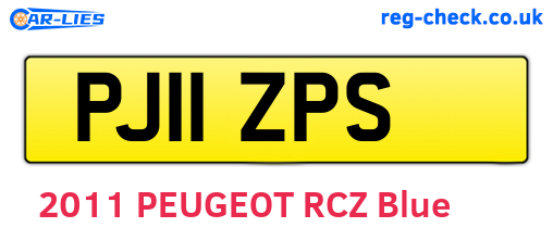 PJ11ZPS are the vehicle registration plates.