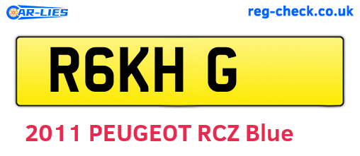 R6KHG are the vehicle registration plates.
