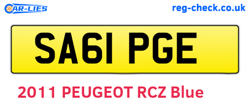 SA61PGE are the vehicle registration plates.