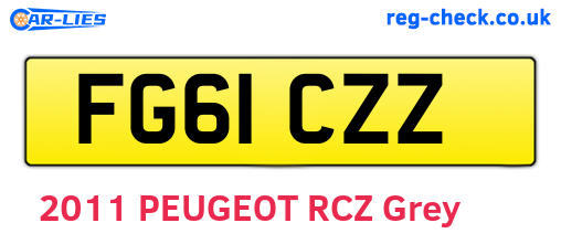 FG61CZZ are the vehicle registration plates.