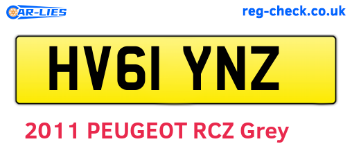 HV61YNZ are the vehicle registration plates.
