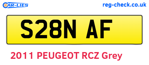 S28NAF are the vehicle registration plates.